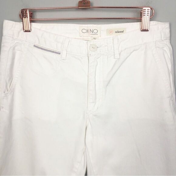 CHINO BY ANTHROPOLOGIE | White Relaxed Pants Floral Embroidery Women’s Size 27 - Picture 4 of 12